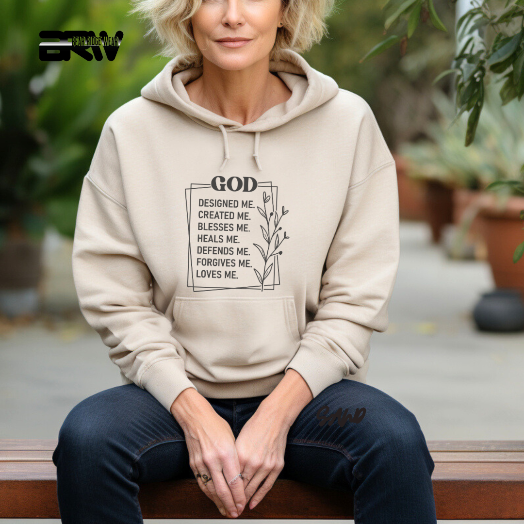 'God Designed, Created, Blesses, Heal Me' Faith Hoodie
