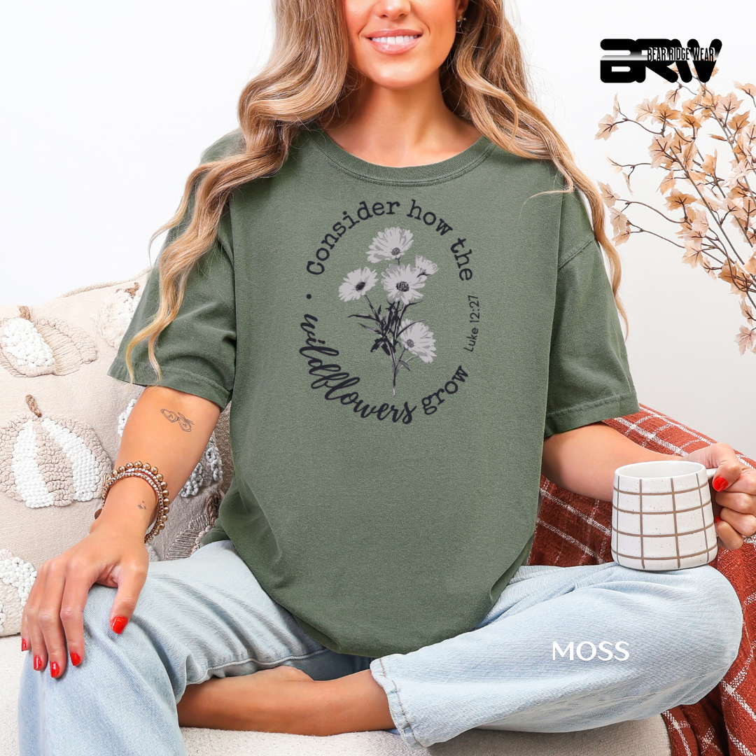 'Consider How Wildflowers Grow' Faith Tee