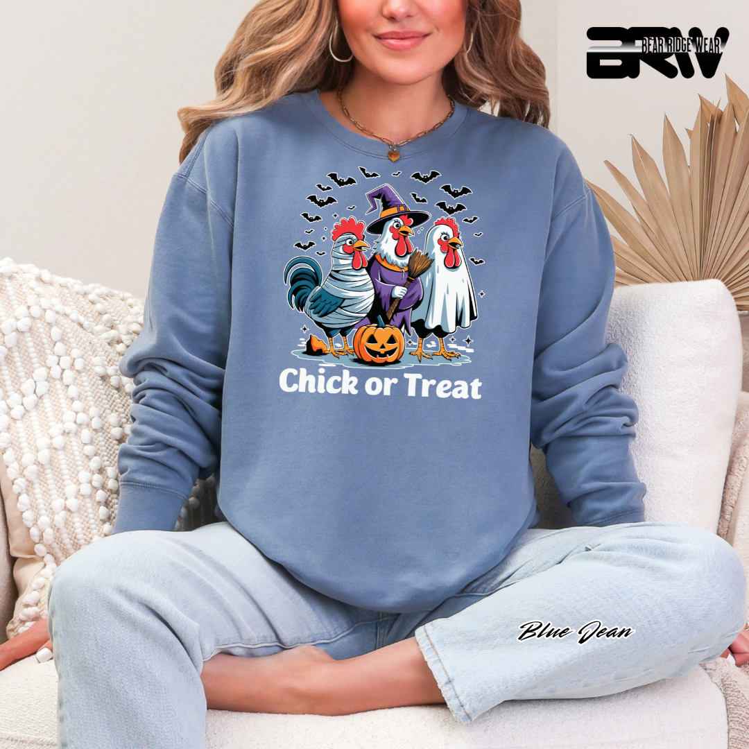 'Chick Or Treat' Fall Crewneck Sweatshirt