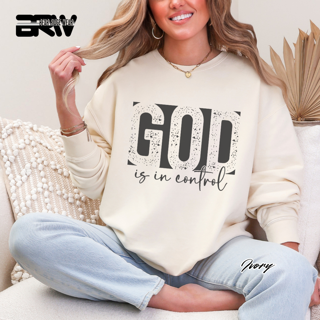 'God Is In Control' Faith Crewneck Sweatshirt