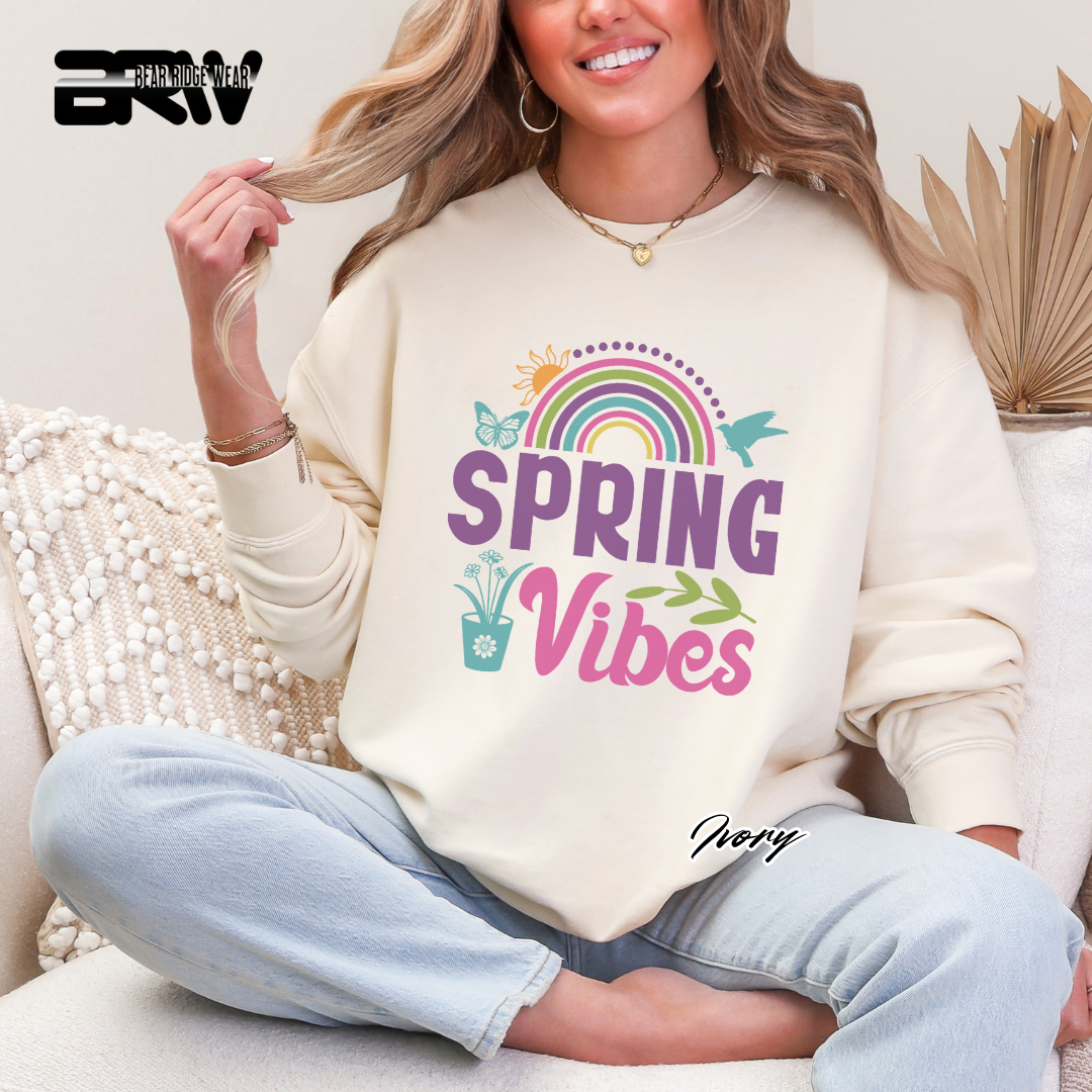 'Spring Vibes' Crewneck Sweatshirt