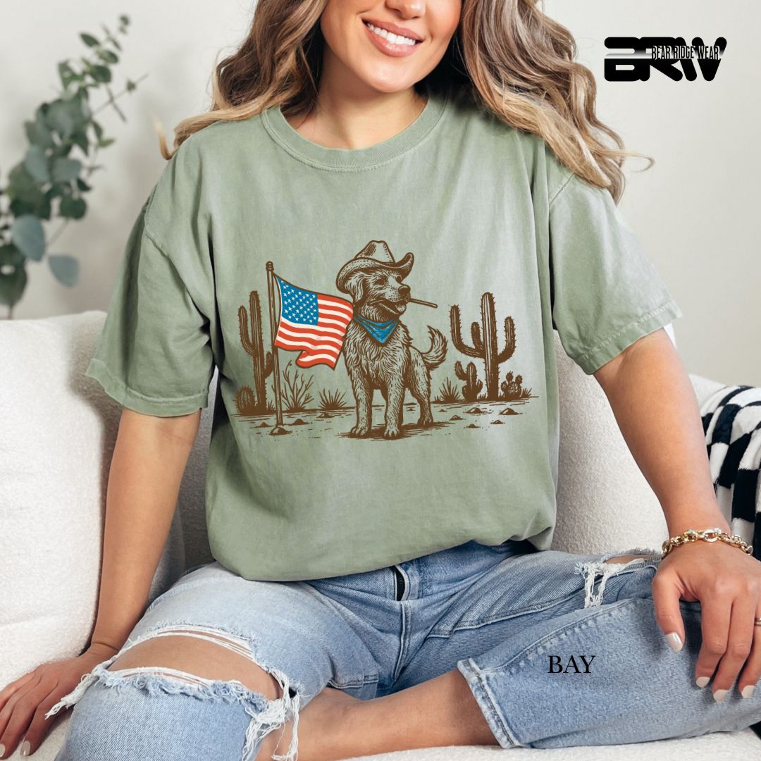 Dog-Flag- Patriotic Tee