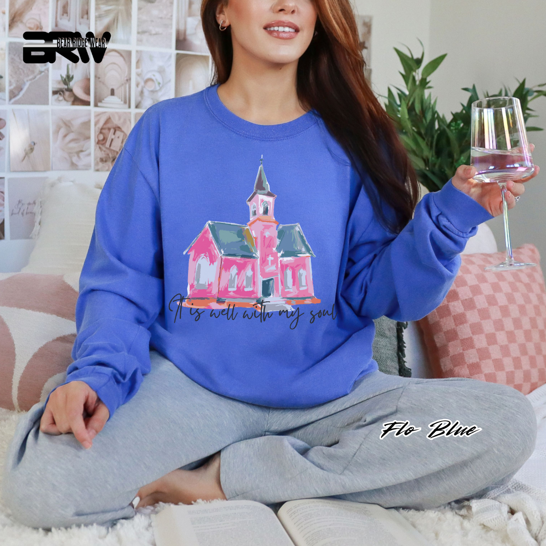 'It Is Well With My Soul' Black Faith Long-Sleeve Tee