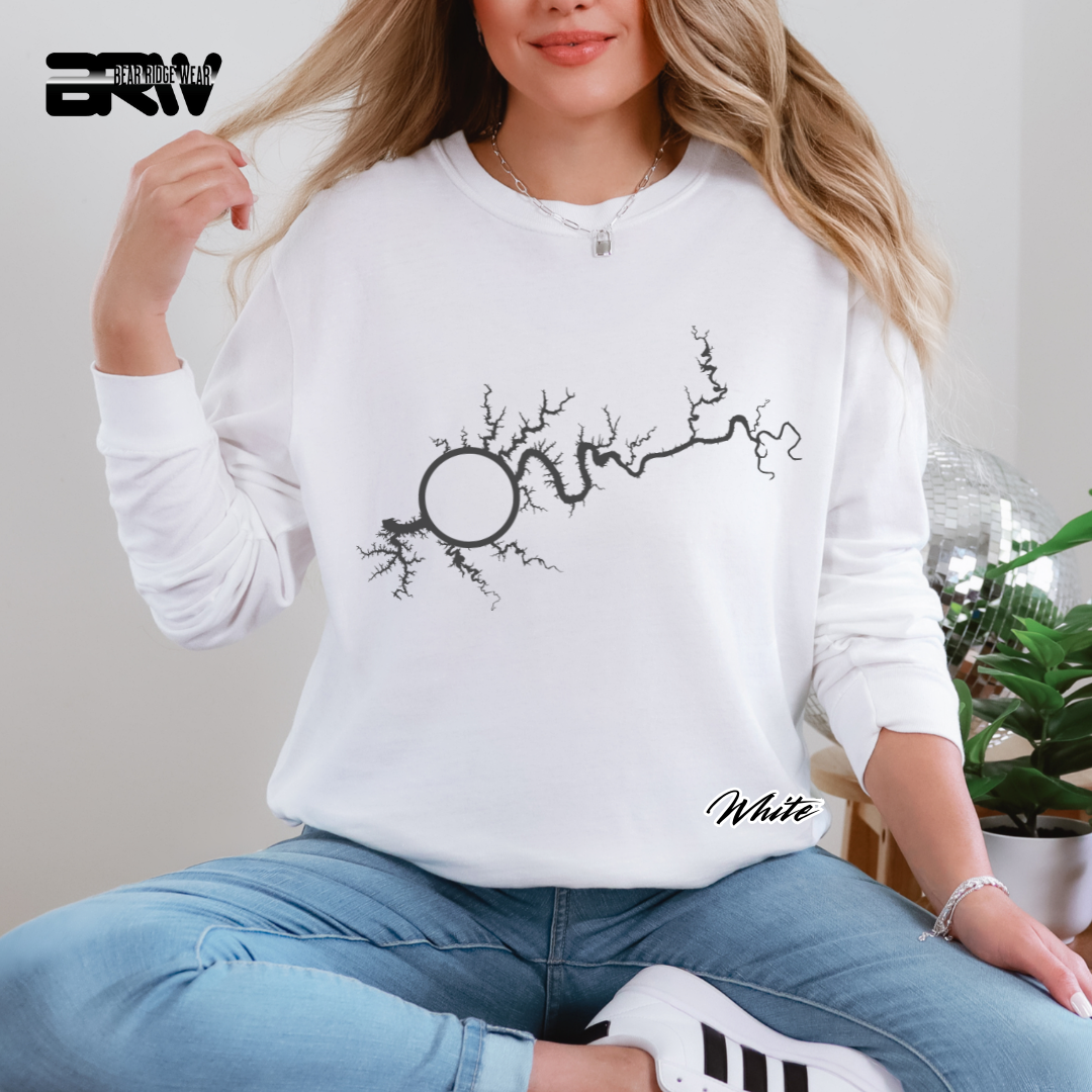 'Lake Cumberland Map' Long-Sleeve Tee