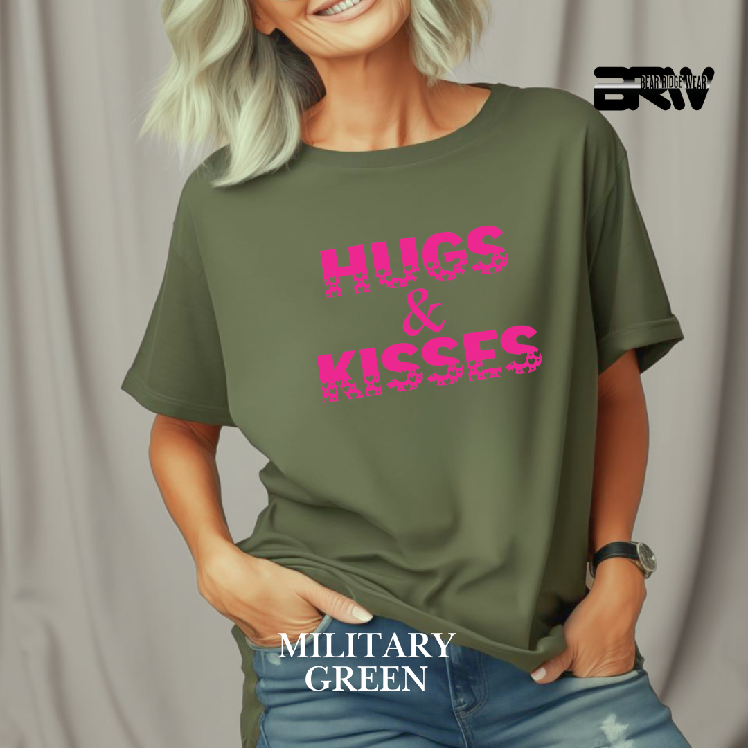 ‘Hugs and Kisses’ Pink Stroke Tee