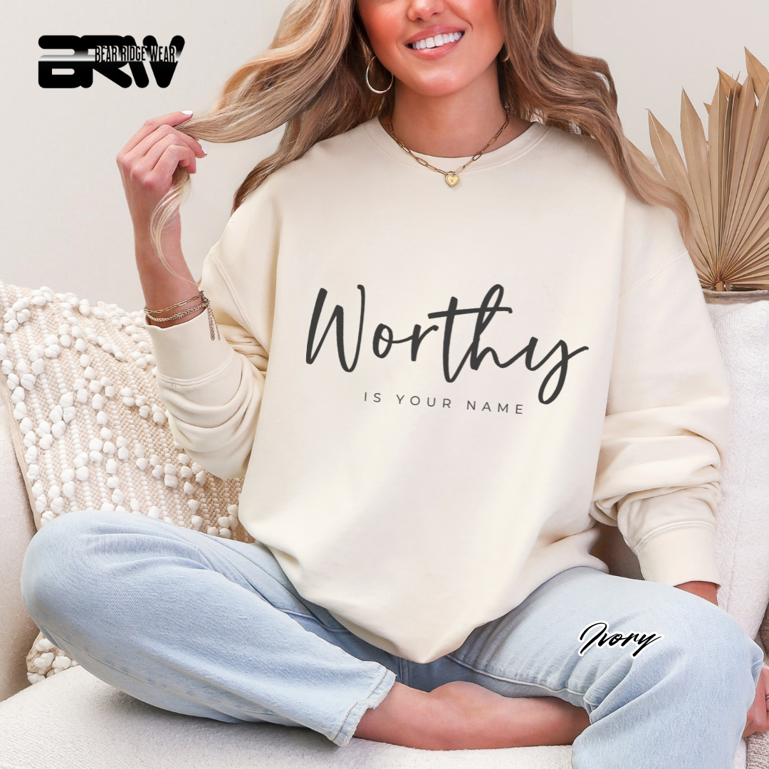 'Worthy Is Your Name' Faith Crewneck Sweatshirt
