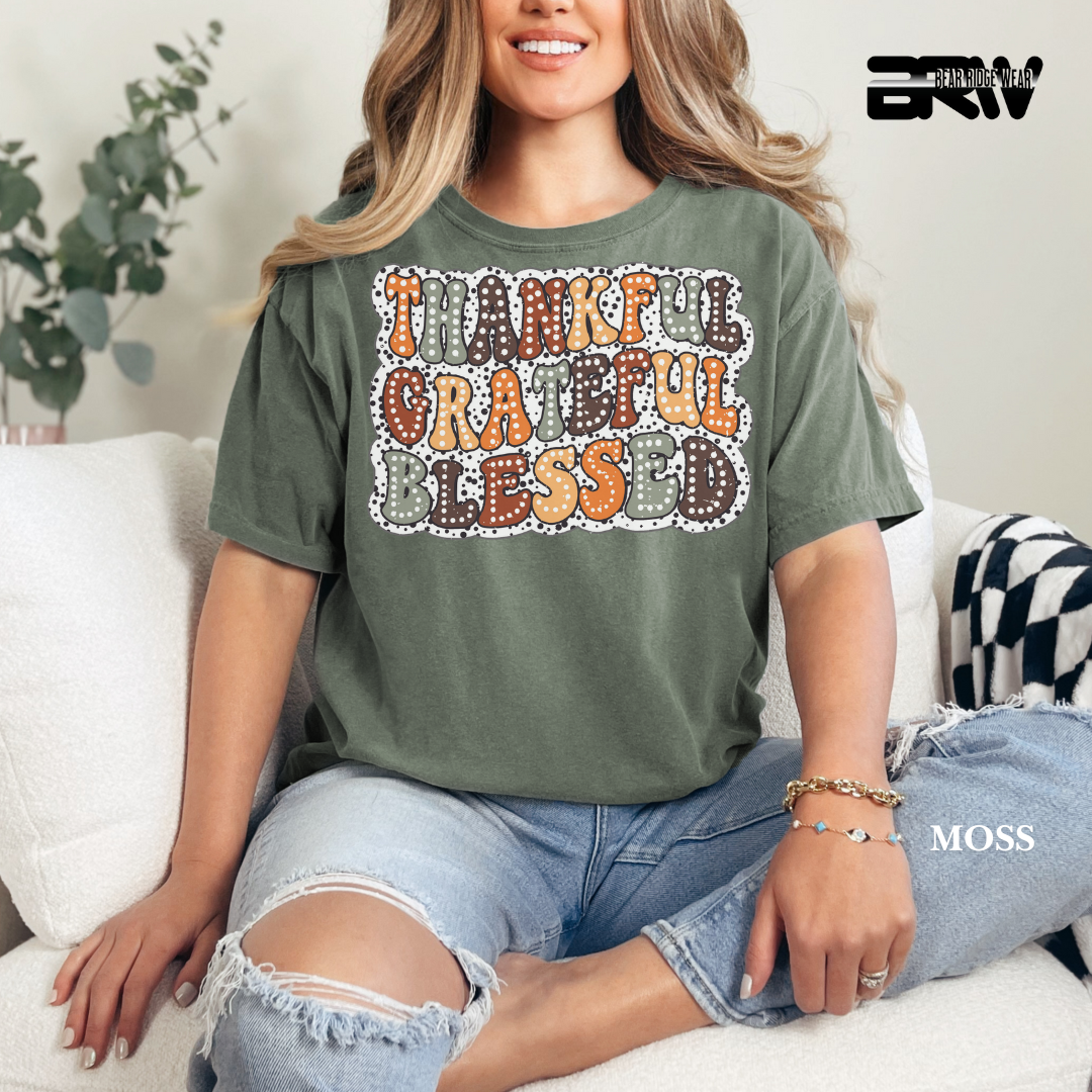 'Thankful Grateful Blessed' Fall Tee