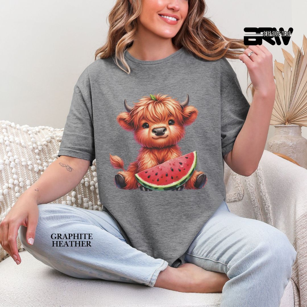 'Highland Cow-Watermelon' 2 Summer Tee