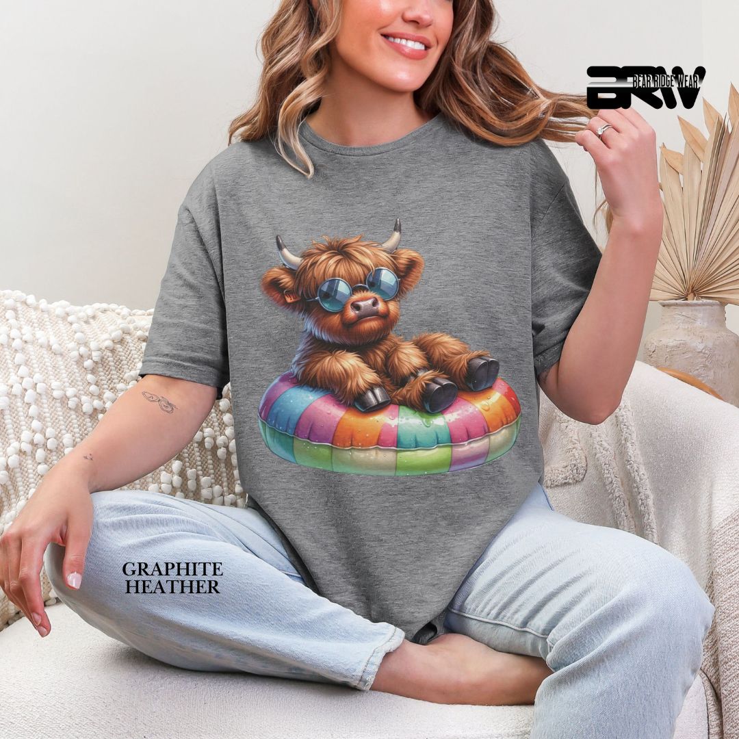 'Highland Cow-Float' 2 Summer Tee