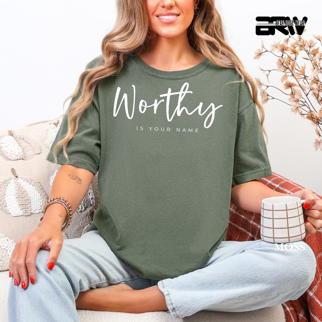 'Worthy-White' Faith Tee