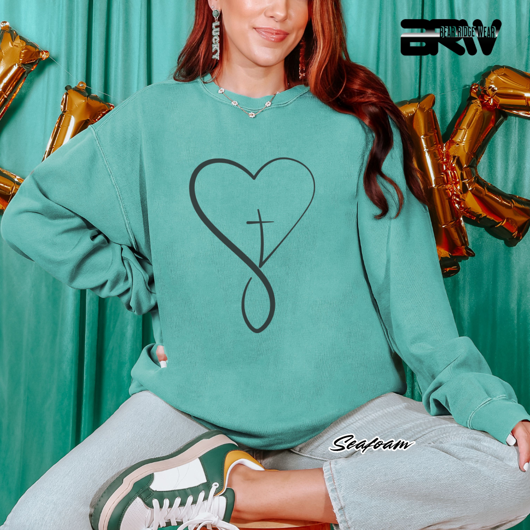 'Infinity Heart With Cross Inside' Faith Long-Sleeve Tee