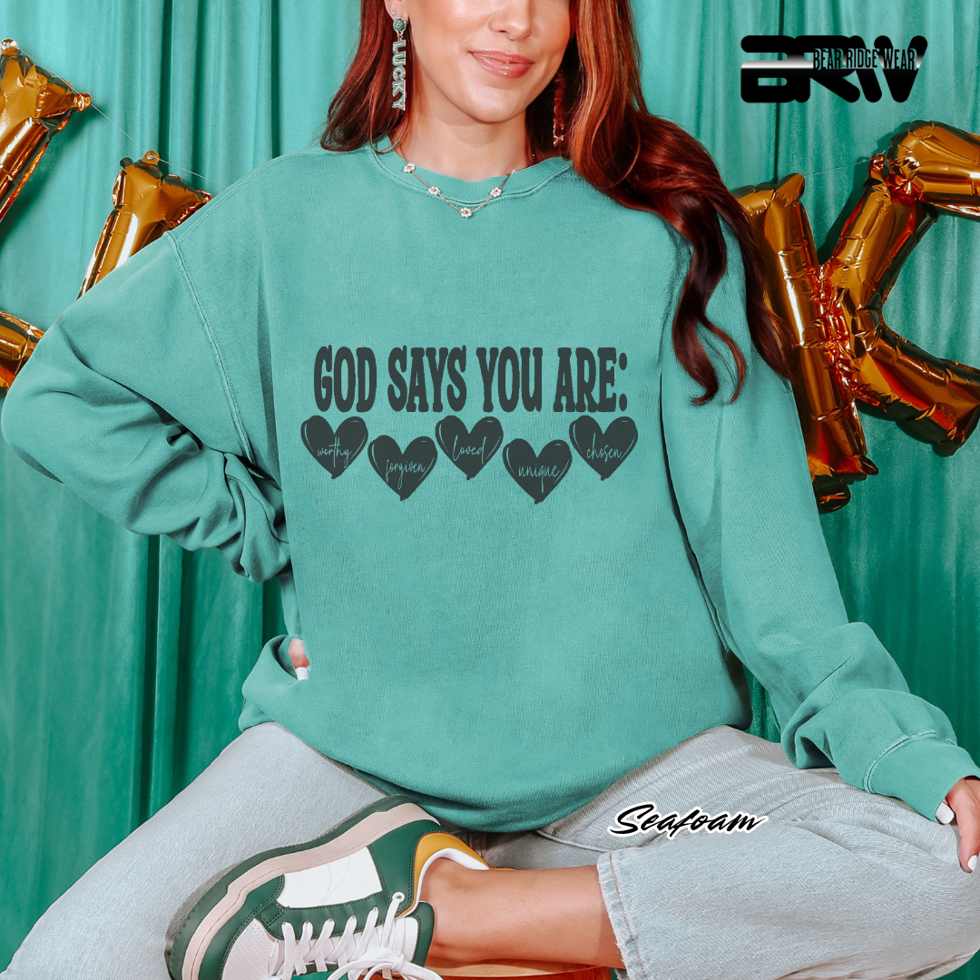'God Says You Are' Faith Long-Sleeve Tee