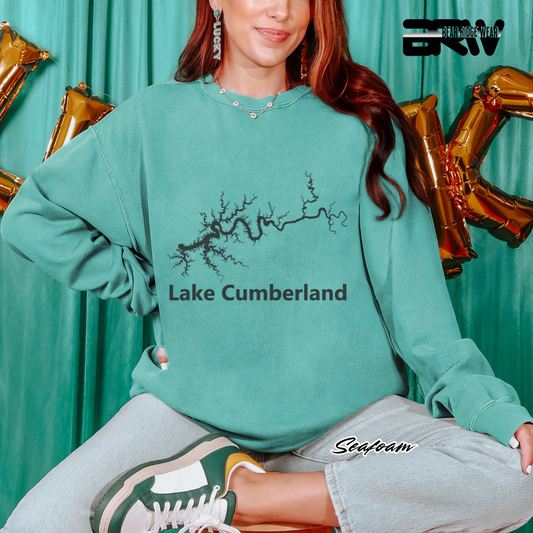 'Black Lake Cumberland Map' Crewneck Sweatshirt