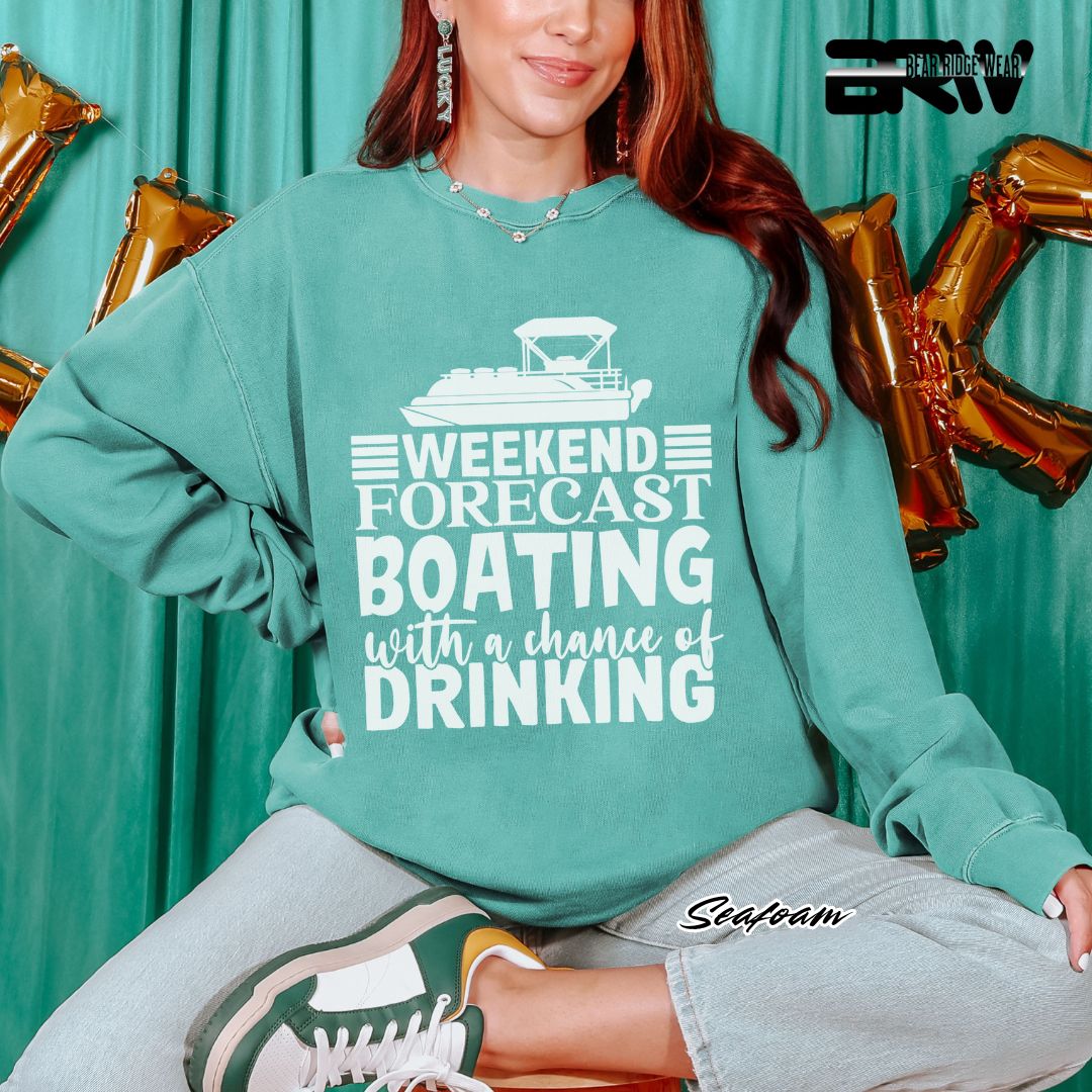 'Weekend Forecast-Boating' Summer Long Sleeve Tee