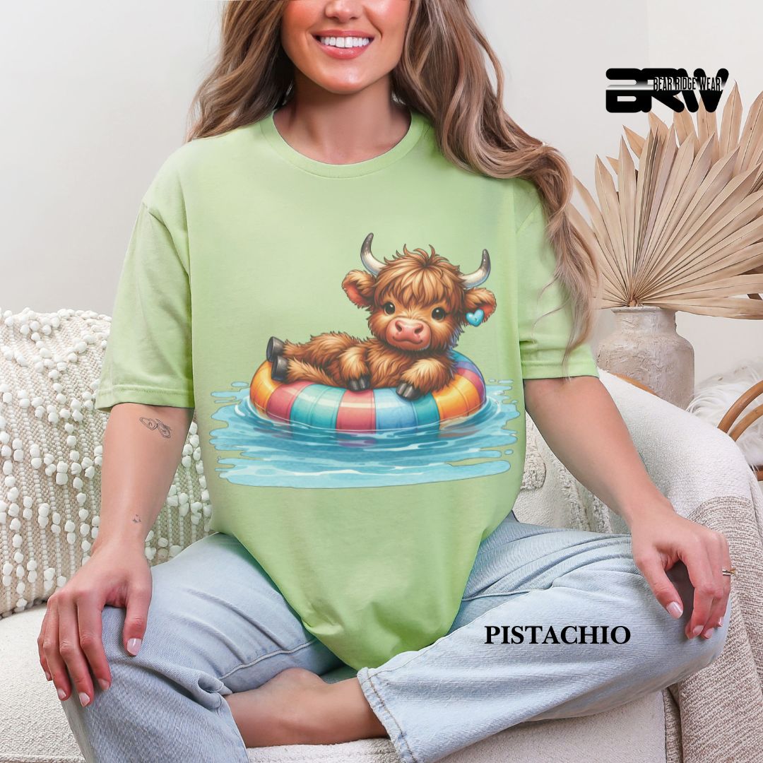 'Highland Cow- Float' 2 Summer Tee