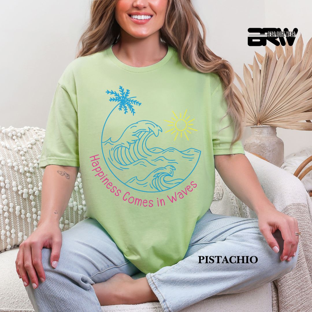 'Happiness Comes In Waves' 2 Summer Tee
