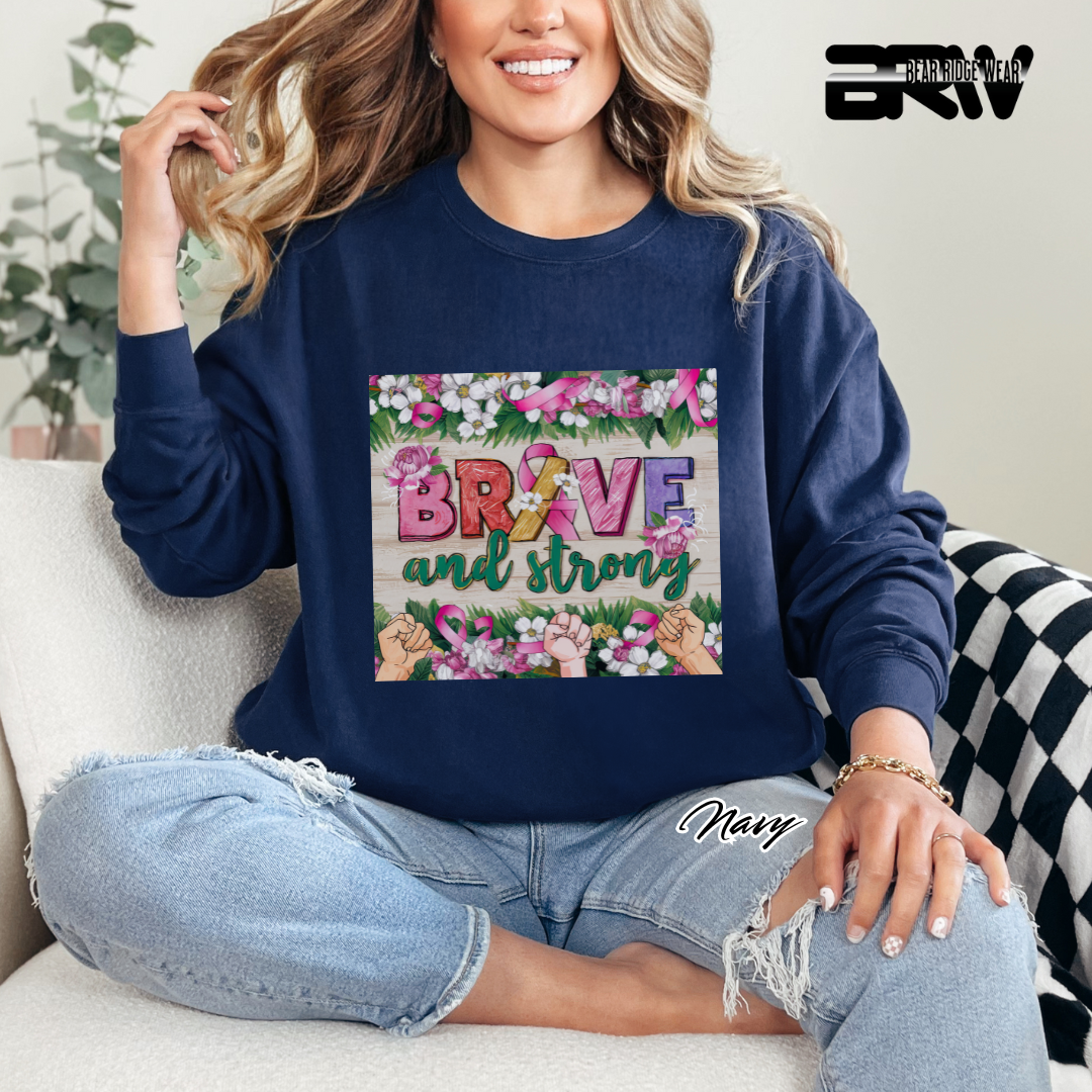 'Brave And Strong' Awareness Long Sleeve Tee