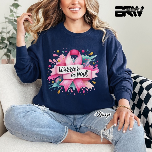 'Warrior In Pink' Awareness Crewneck Sweatshirt