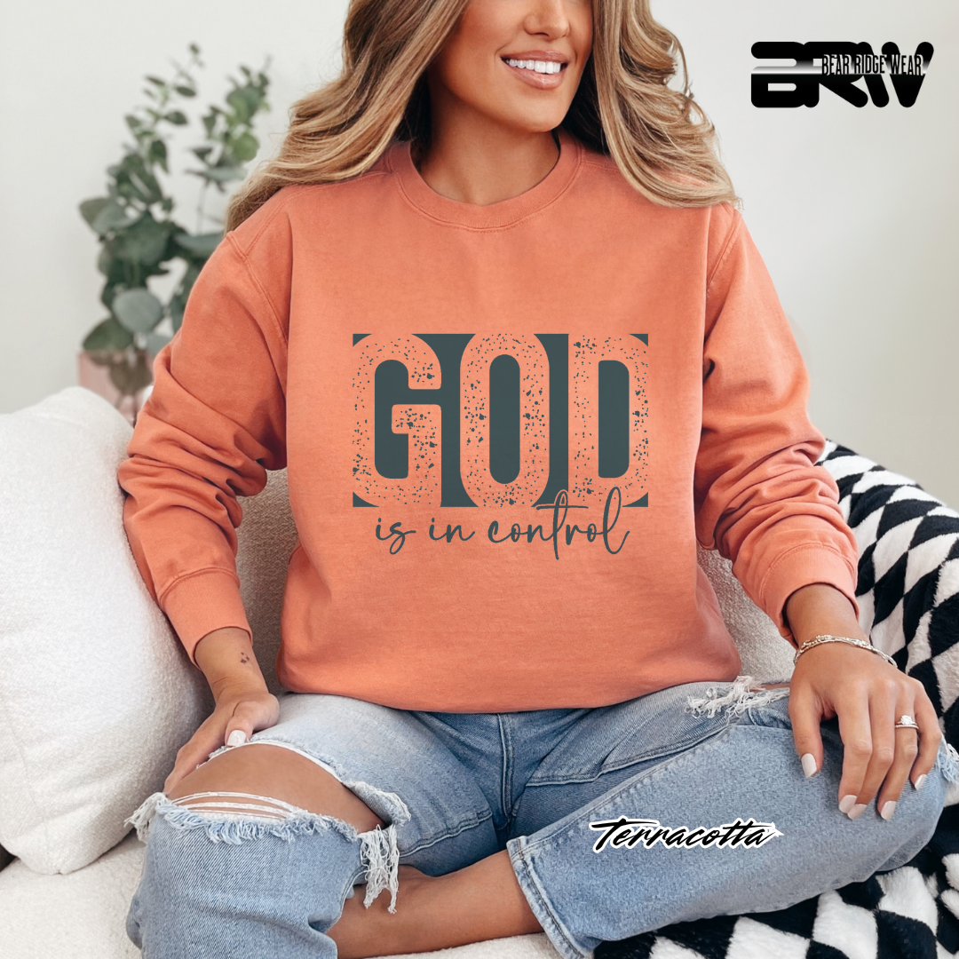 'God Is In Control' Faith Crewneck Sweatshirt
