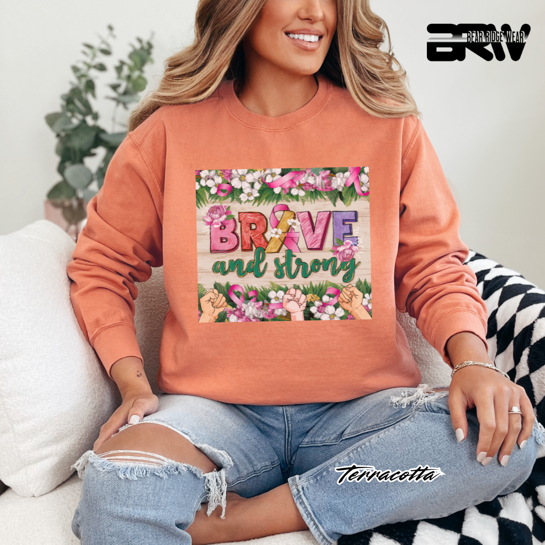'Brave And Strong' Awareness Long Sleeve Tee