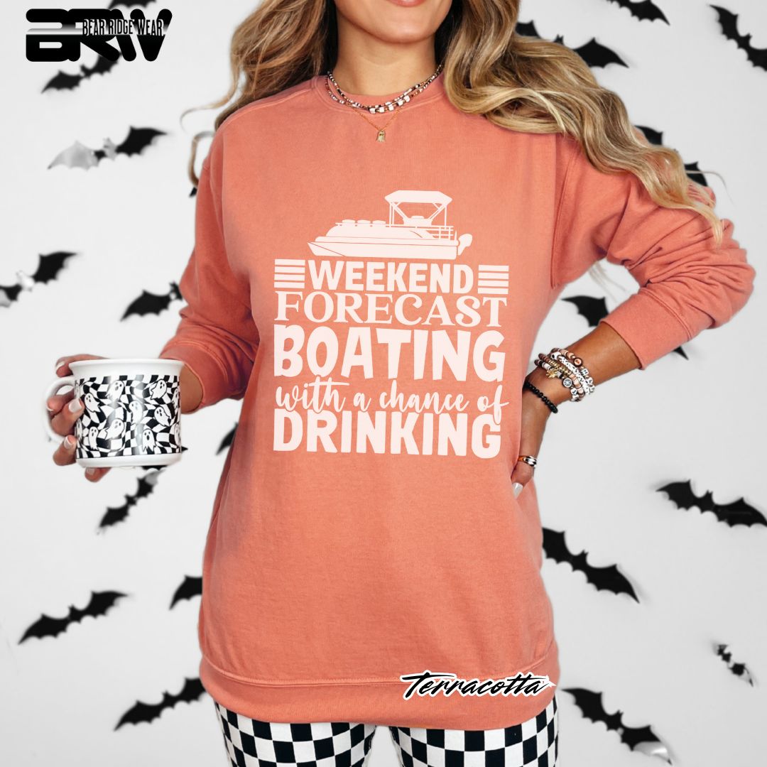 'Weekend Forecast-Boating' Summer Long Sleeve Tee