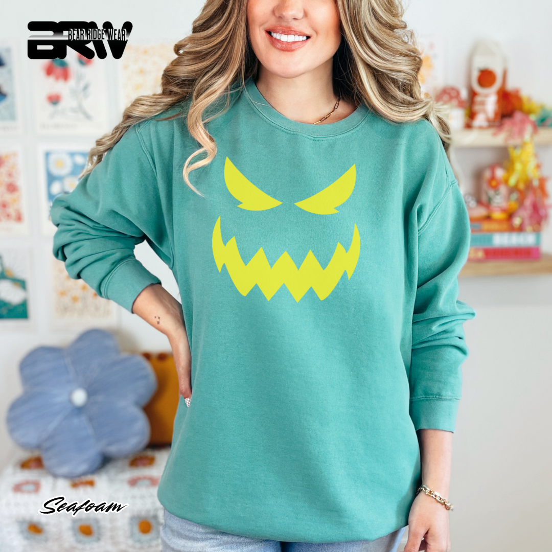 'Scary Pumpkin face' Fall Long Sleeve Tee