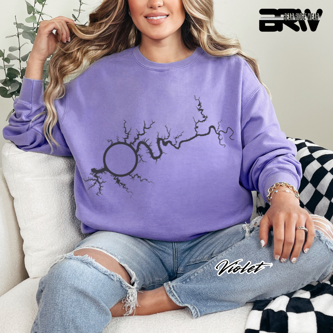 'Lake Cumberland Map' Crewneck Sweatshirt