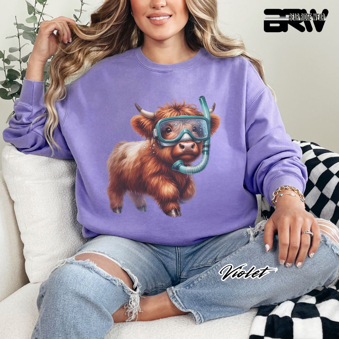 'Highland Cow-Snorkel' Summer Long Sleeve Tee