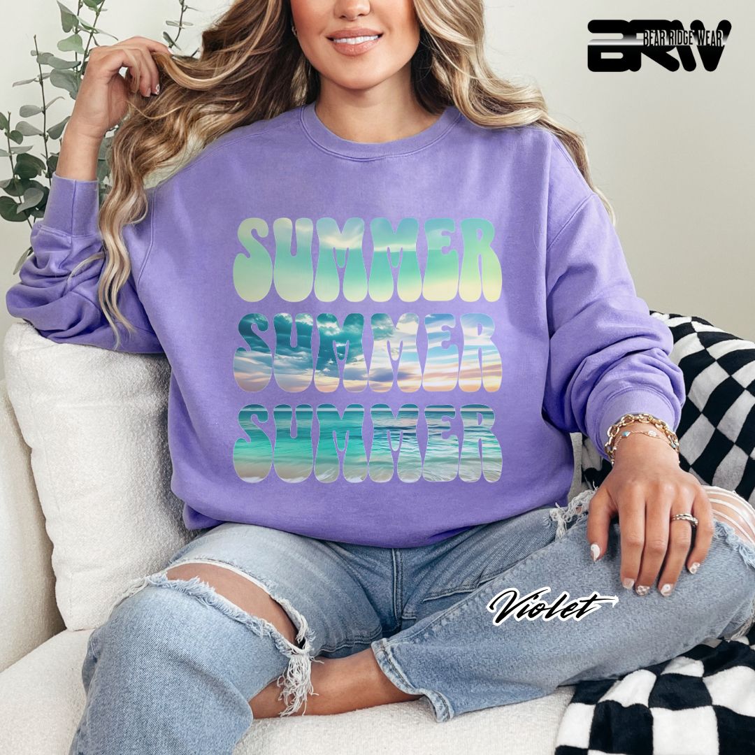 'Vibrant Summer Bubble Letter' Summer Long Sleeve Tee