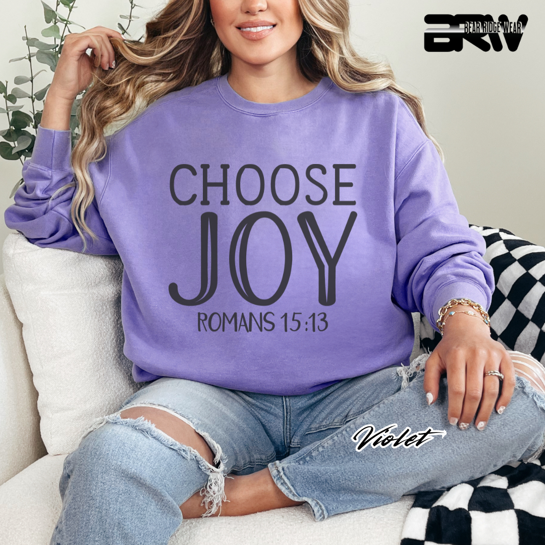 'Choose Joy, Romans 15:13' Faith Long-Sleeve Tee