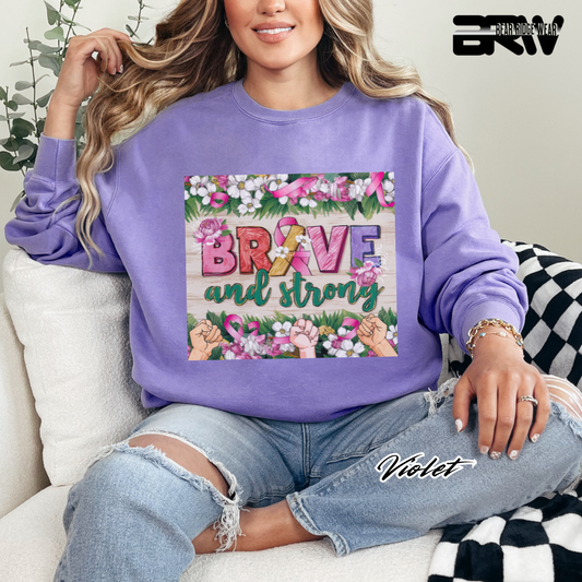 'Brave And Strong' Awareness Long Sleeve Tee