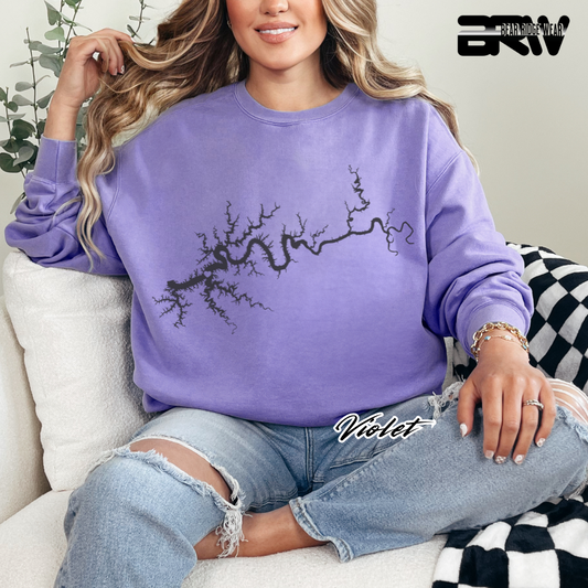 'Lake Cumberland Map' Crewneck Sweatshirt