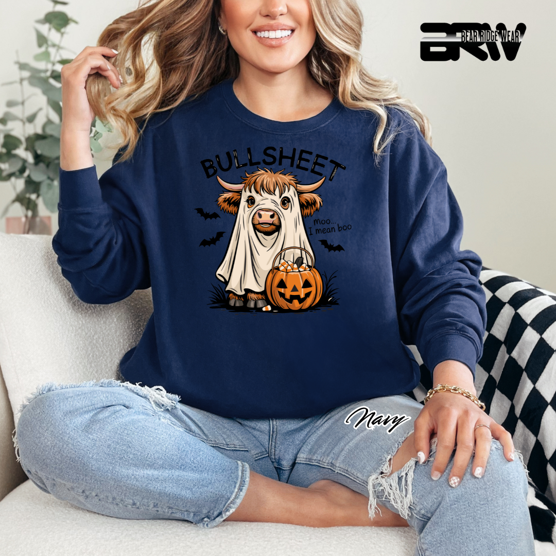 'Bull Sheet-Boo' Fall Crewneck Sweatshirt