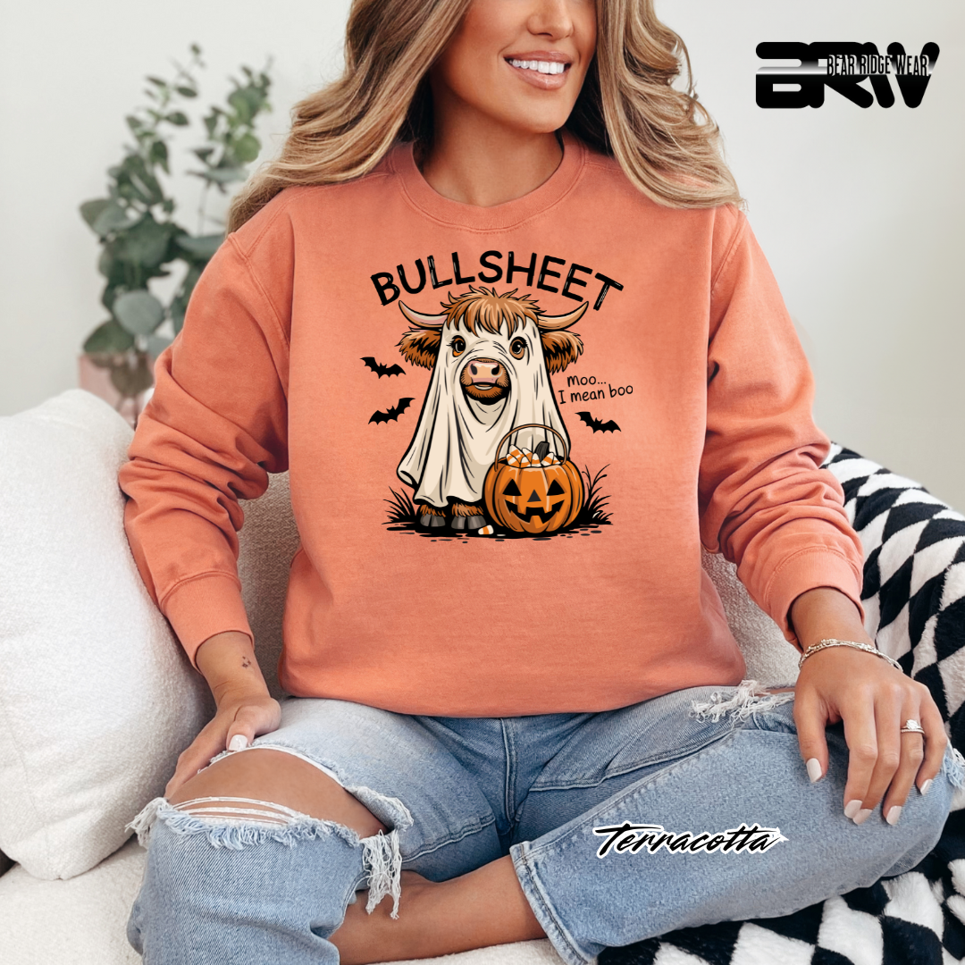 'Bull Sheet-Boo' Fall Crewneck Sweatshirt