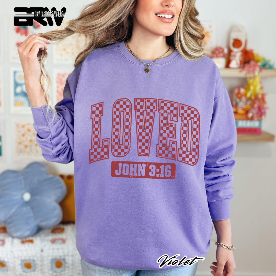'Loved, John 3:16' Faith Crewneck Sweatshirt