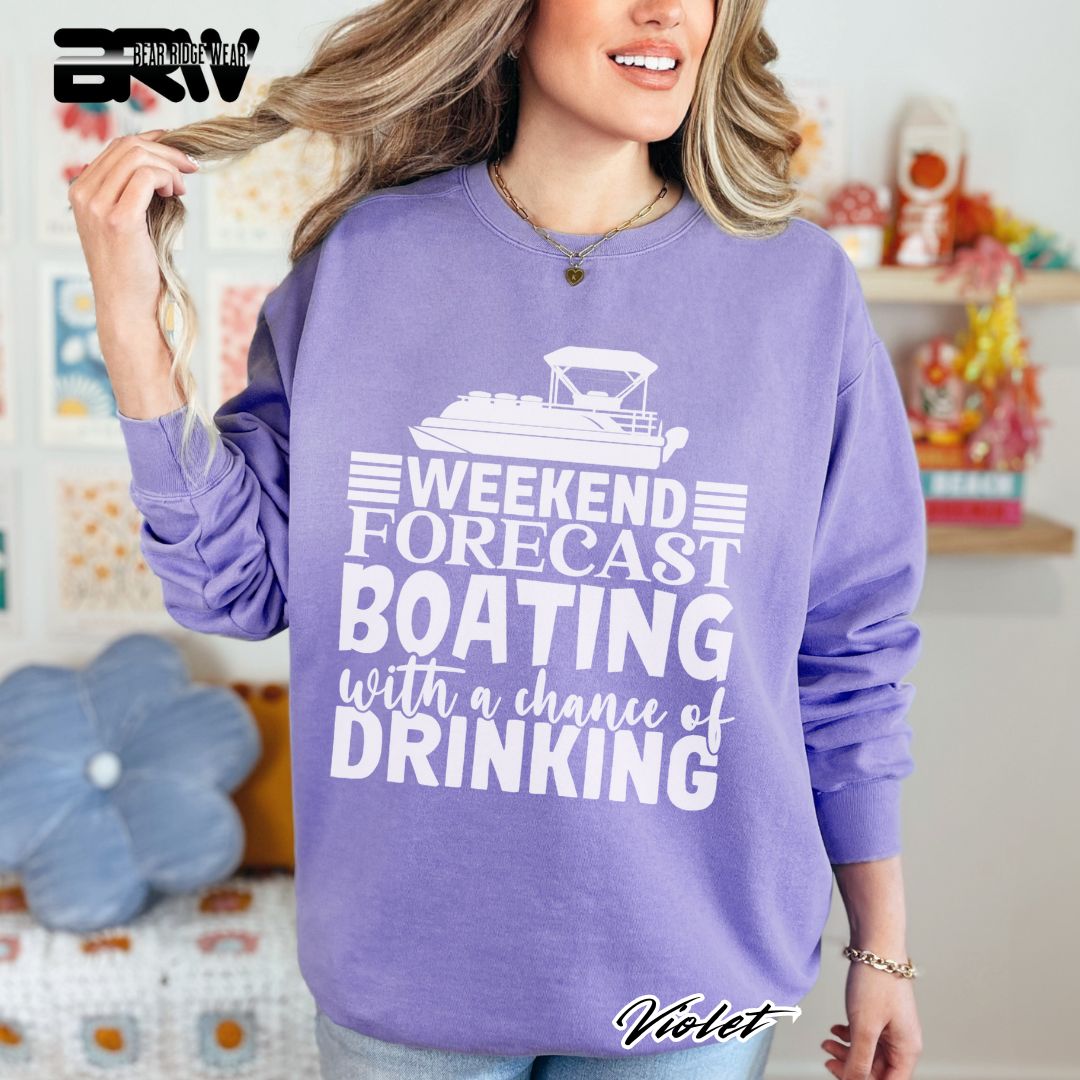 'Weekend Forecast-Boating' Summer Long Sleeve Tee