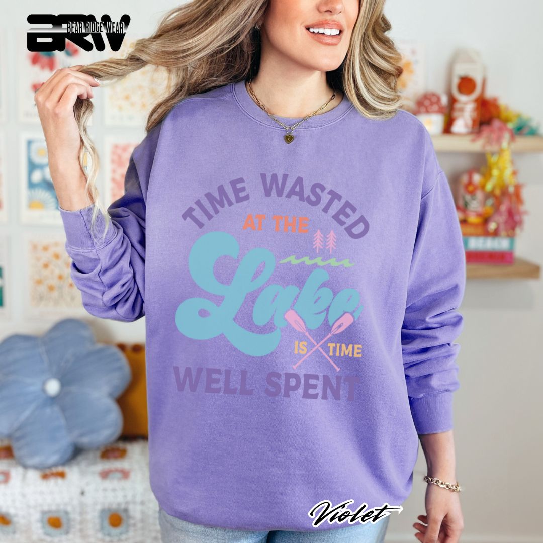 'Time Wasted At The Lake' Summer Crewneck Sweatshirt