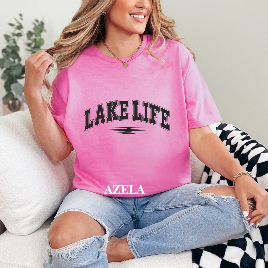 "Black  Stroke Lake Life" Tee