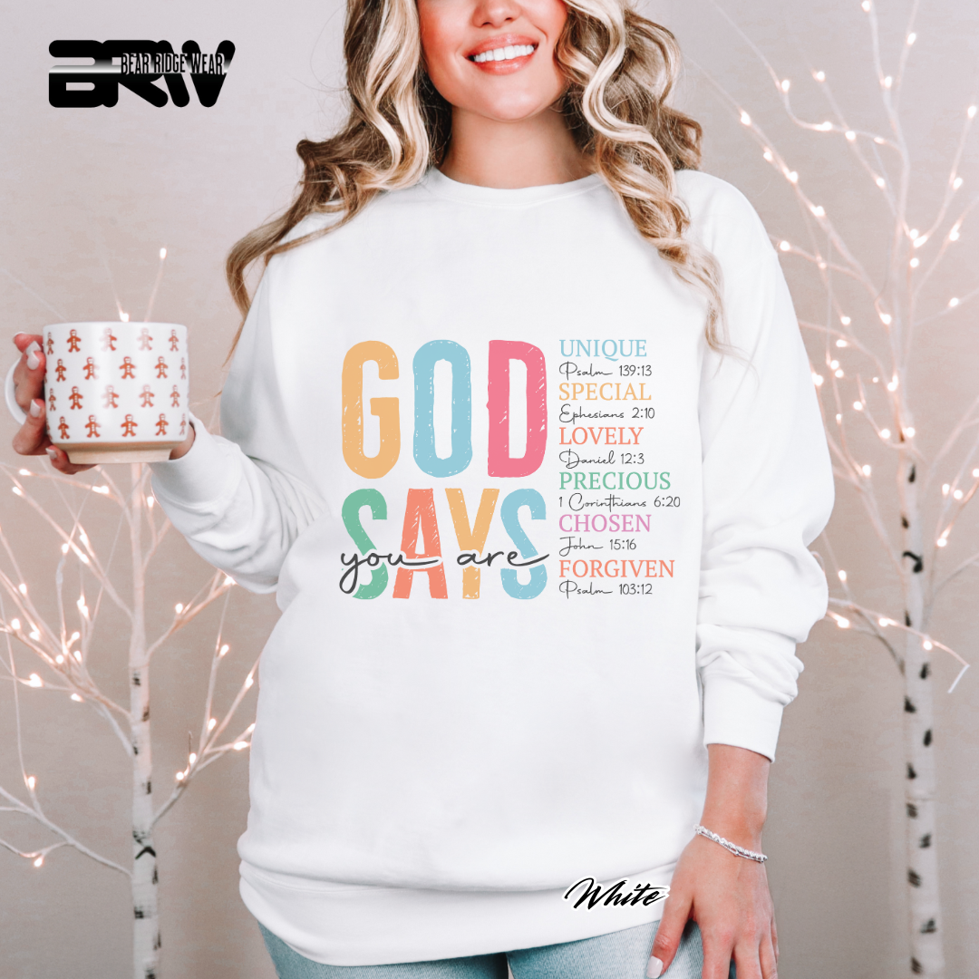 'God Says, You Are' Faith Long-Sleeve Tee