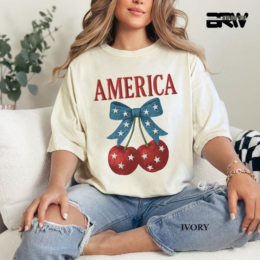 America Cherries - Patriotic Tee