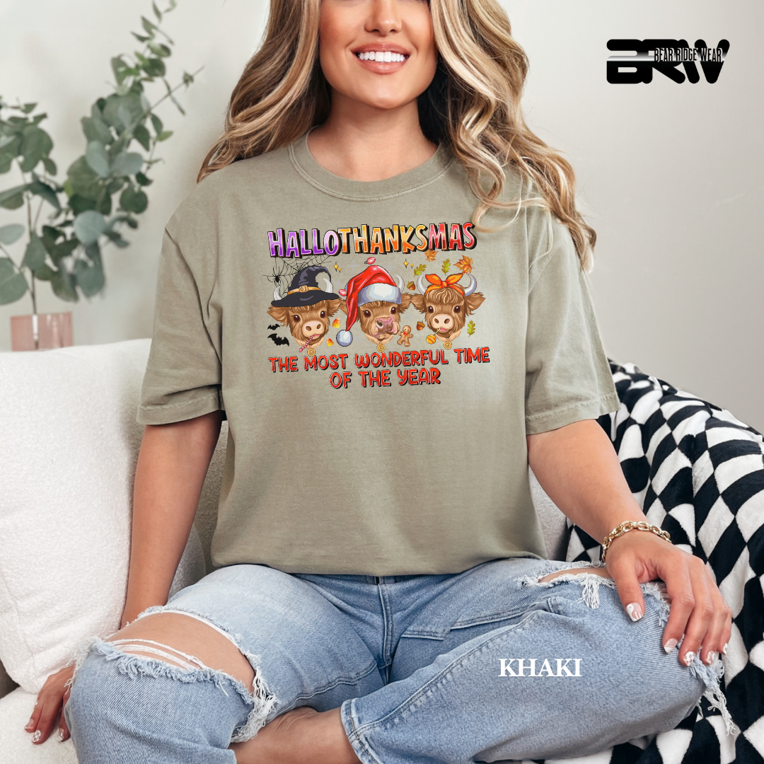 'Hallothanksmas cow' Fall Tee