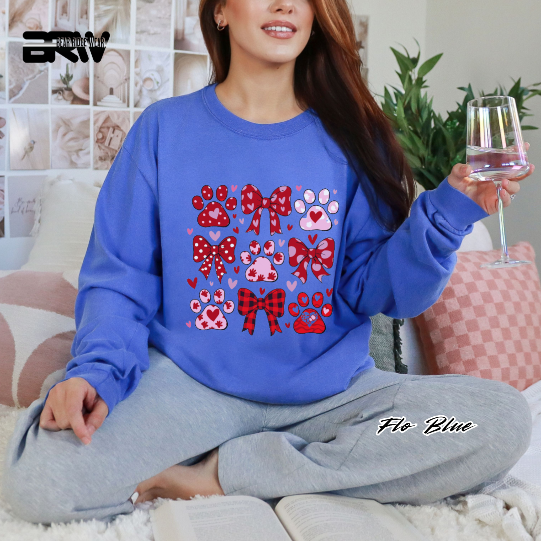 'Dog Paws and Ribbons' Long Sleeve Tee