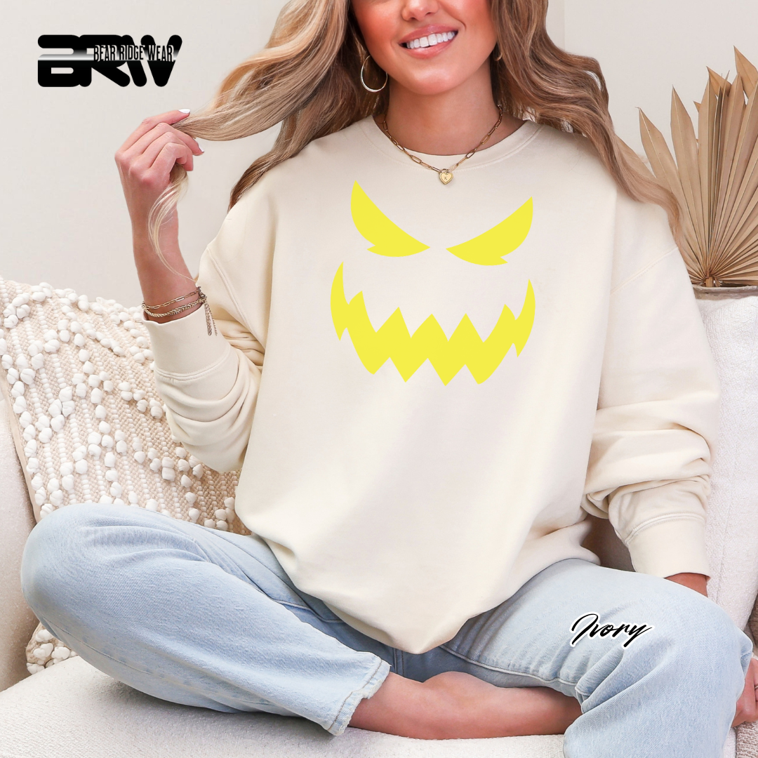 'Scary Pumpkin face' Fall Long Sleeve Tee