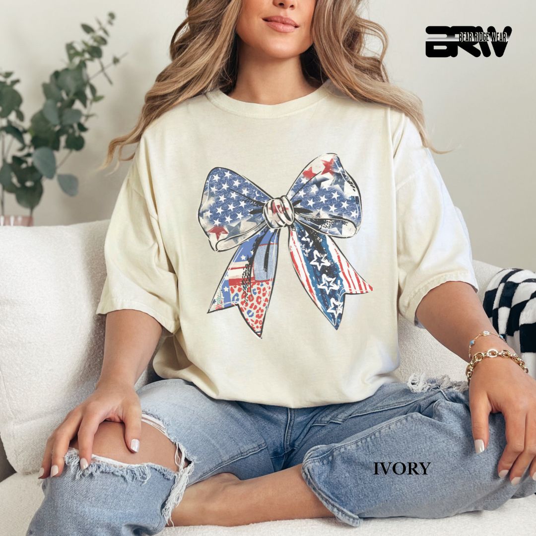 Bow- Patriotic Tee