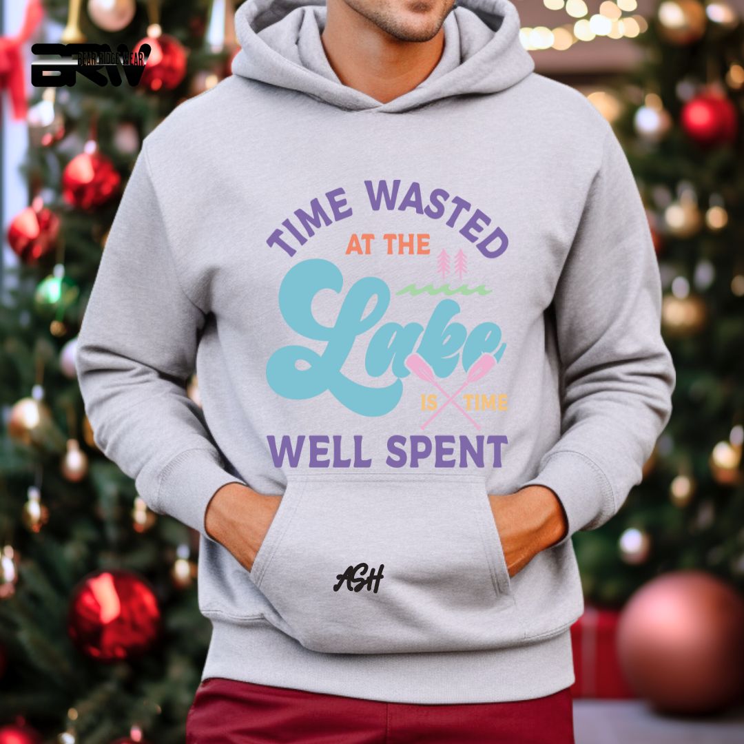 'Time Wasted At The Lake Is Time Well Spent' Summer Hoodie