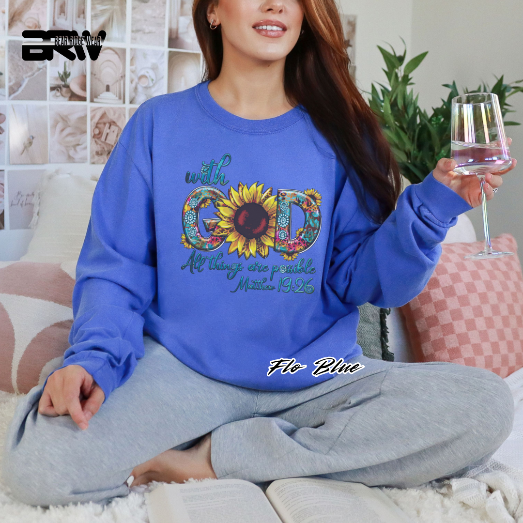 'With God All Things Are Possible' Long-Sleeve Faith Tee