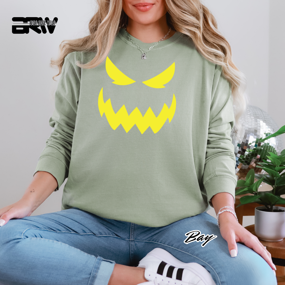 'Scary Pumpkin face' Fall Long-Sleeve Tee
