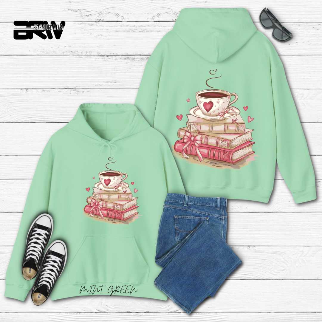 'Coffee on top of the books' Hoodie