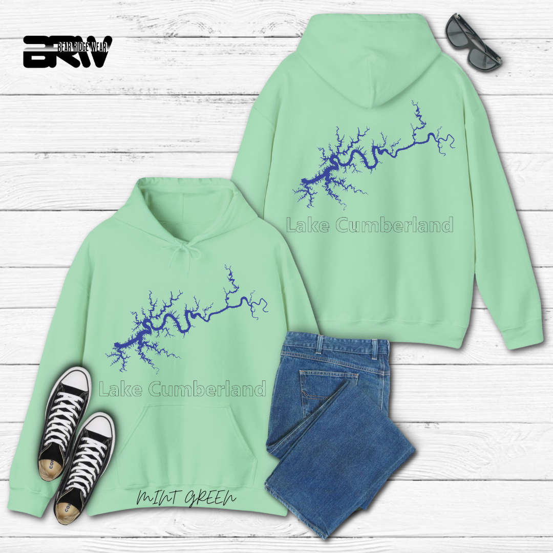 "Blue Lake Cumberland" Map Hoodie