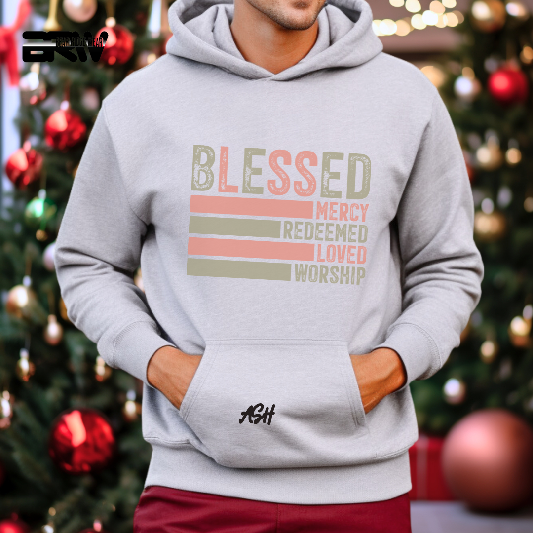 'Blessed, Mercy, Redeemed, Loved, and Worship' Faith Hoodie